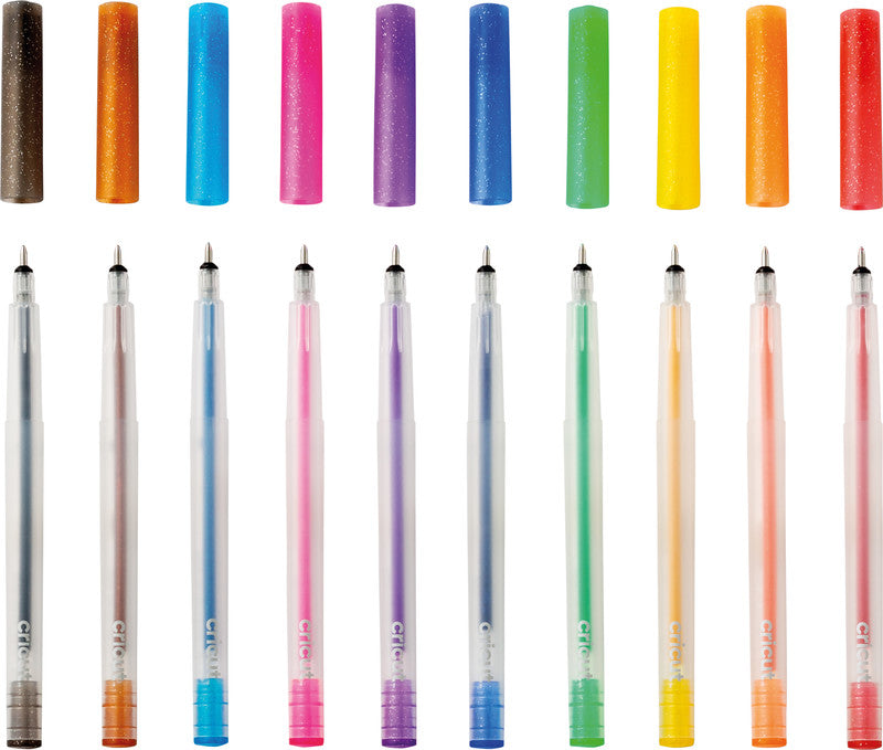 Cricut Glitzer-Gelschreiber 10er Etui – 10 Farben, 0,8 mm – für Cricut Maker & Explore