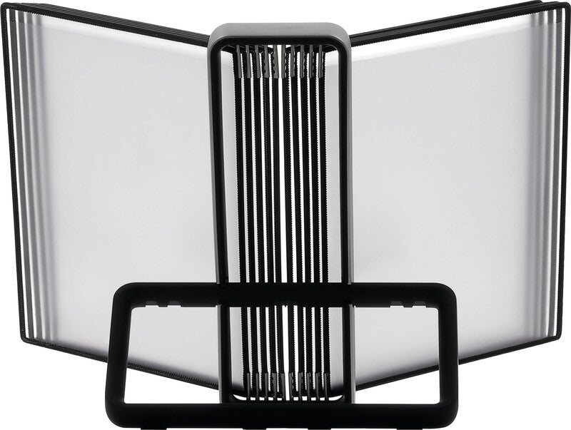 Djois tarifold Prospektständer Veo – für A4, 10 Fächer, transparent, Aluminium/Kunststoff, 390×250×110 mm