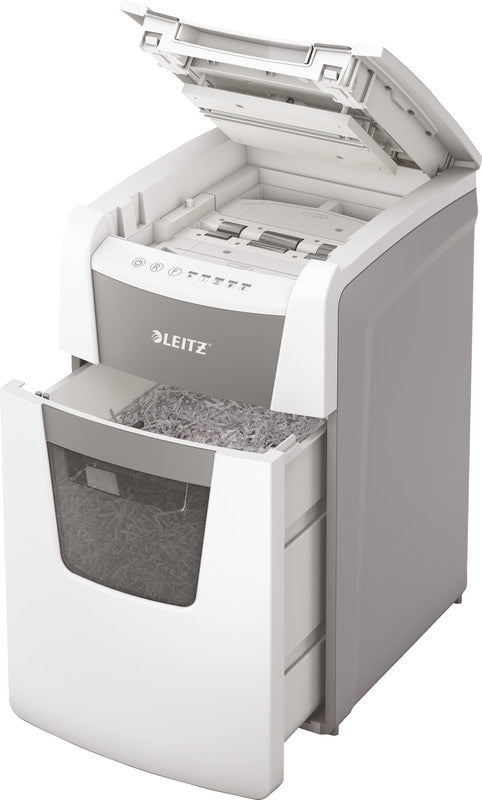 Leitz IQ Autofeed Office – Aktenvernichter mit Autofeed 150 Blatt, DIN P-5, Mikroschnitt 2 × 15 mm, 44 l