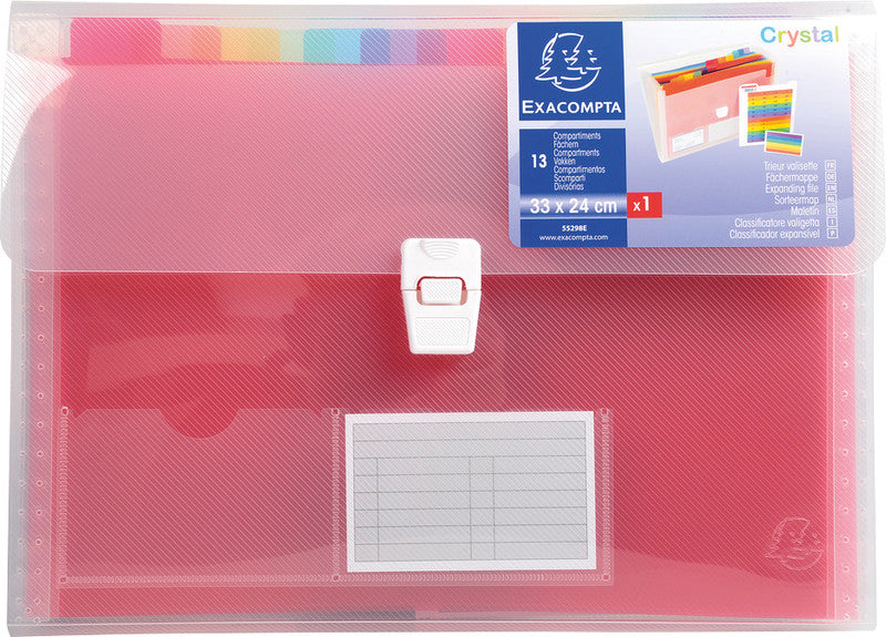 Exacompta Sammelmappe für A4, Kunststoff, transparent, mit Druckknopf