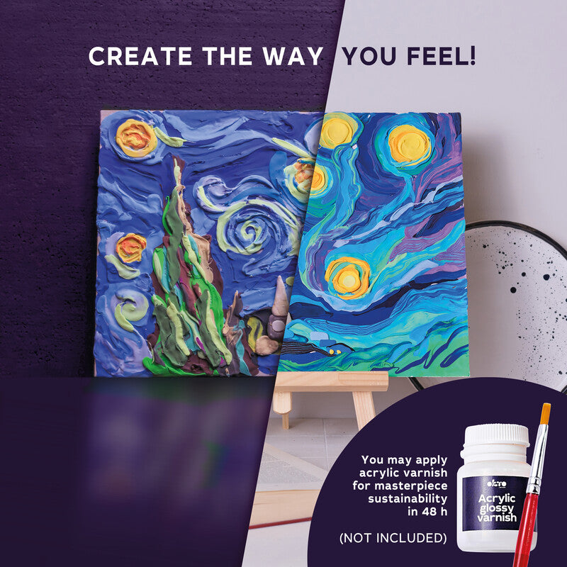 Okto sensory art Modelliermasse-Set Starry Night – ab 14 Jahren – 40 Modelliermassen – 300 × 400 mm