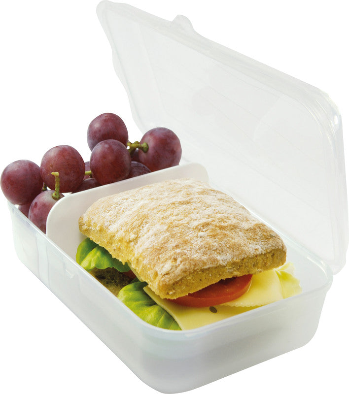 Rotho Lunchbox Fun – 0,9 l – mit Innenteiler – Kunststoff – transparent – 17,7 × 6 × 12,9 cm