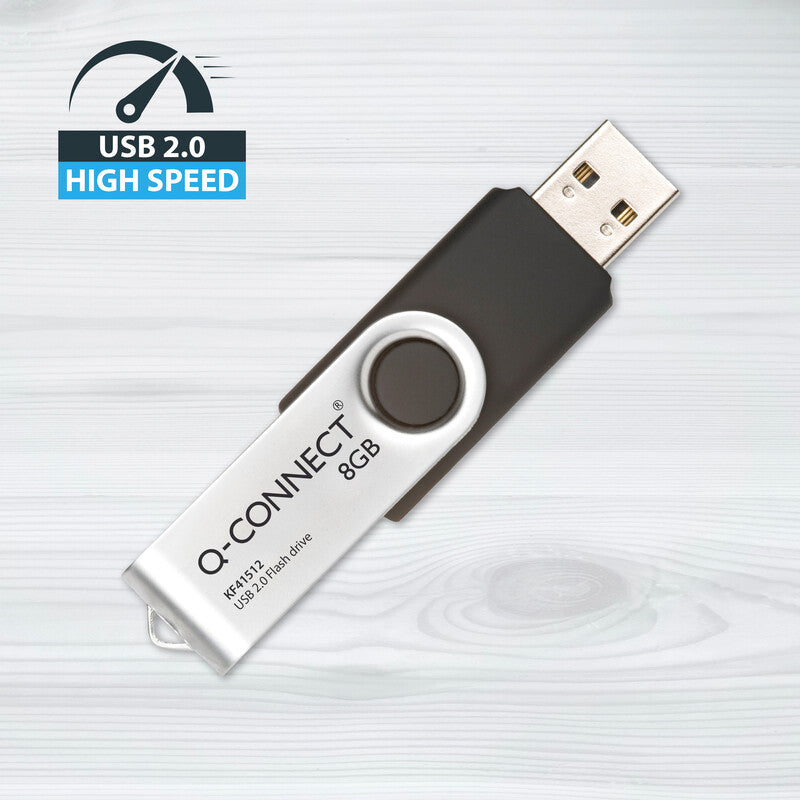 Q-CONNECT USB-Stick – 8 GB, USB 2.0, drehbarer Verschluss