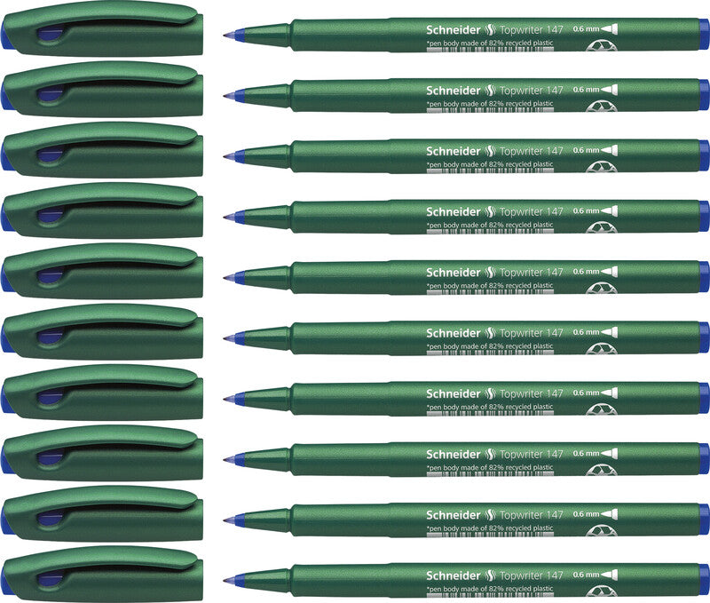 Schneider Schreibgeräte Topwriter 147 Fineliner – 10er-Set – blau