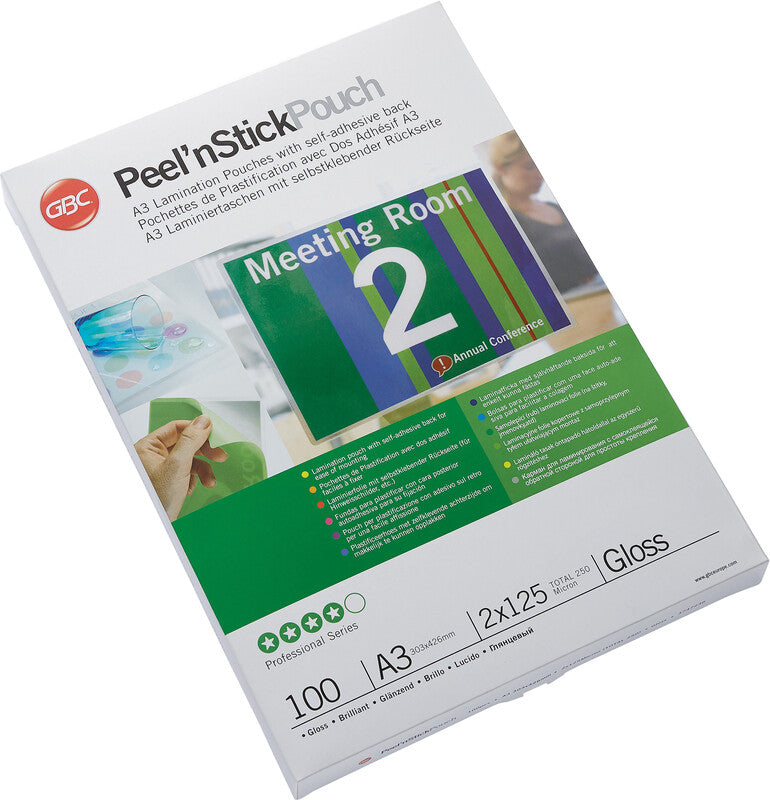GBC Laminierfolien A3, glänzend – 125 µm, 303 × 426 mm, 100 Stk.