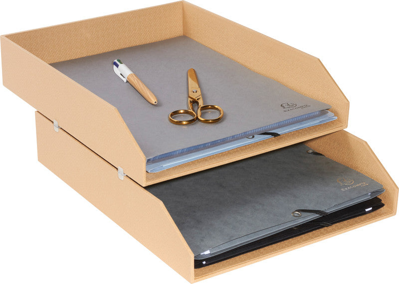 Exacompta Office by Me – Briefkorb-Set für A4+, Recycling-Karton, Beige