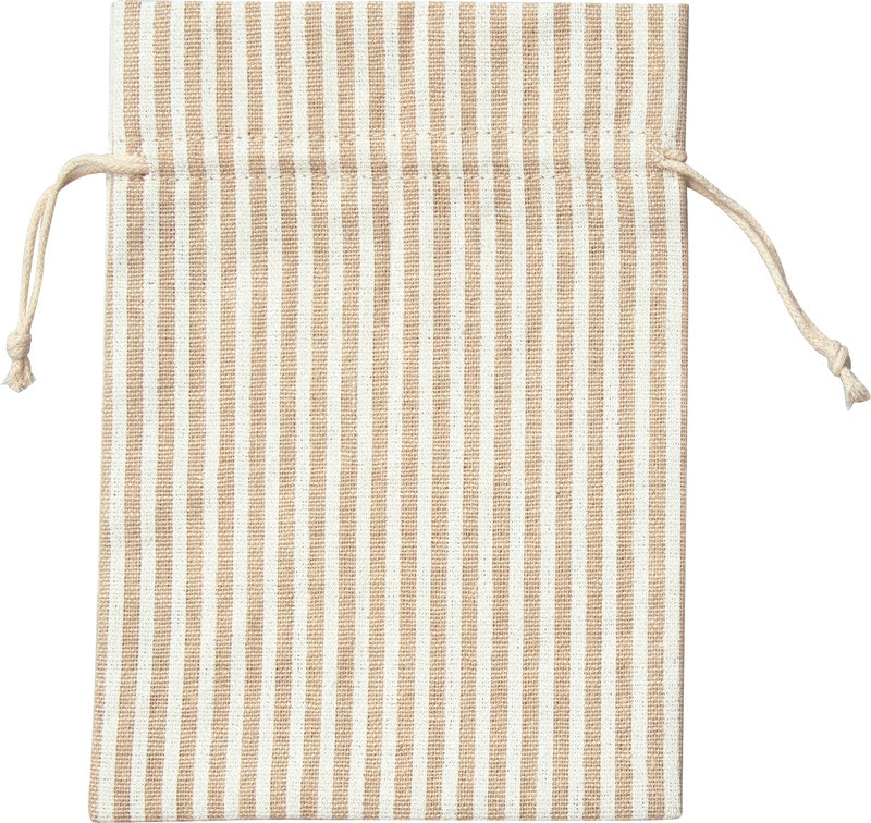 Folia Geschenkbeutel – Punkte und Streifen, Beige – Baumwolle – 6 Stk.