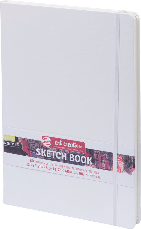 Talens Art Creation – Skizzenbuch, A4, 140 g/m², 160 Seiten, weiss, mit Gummiband, säurefrei