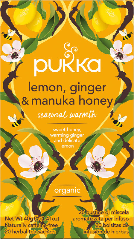 Pukka Zitrone, Ingwer & Manuka Honig – Teebeutel, Bio-Kräutertee – 20 Beutel