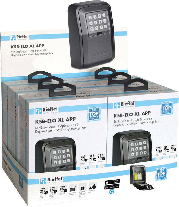 Rieffel Schlüsseldepot KSB-ELO XL APP, für 25 Schlüssel, Elektronikschloss (6-stellig, Bluetooth/App)