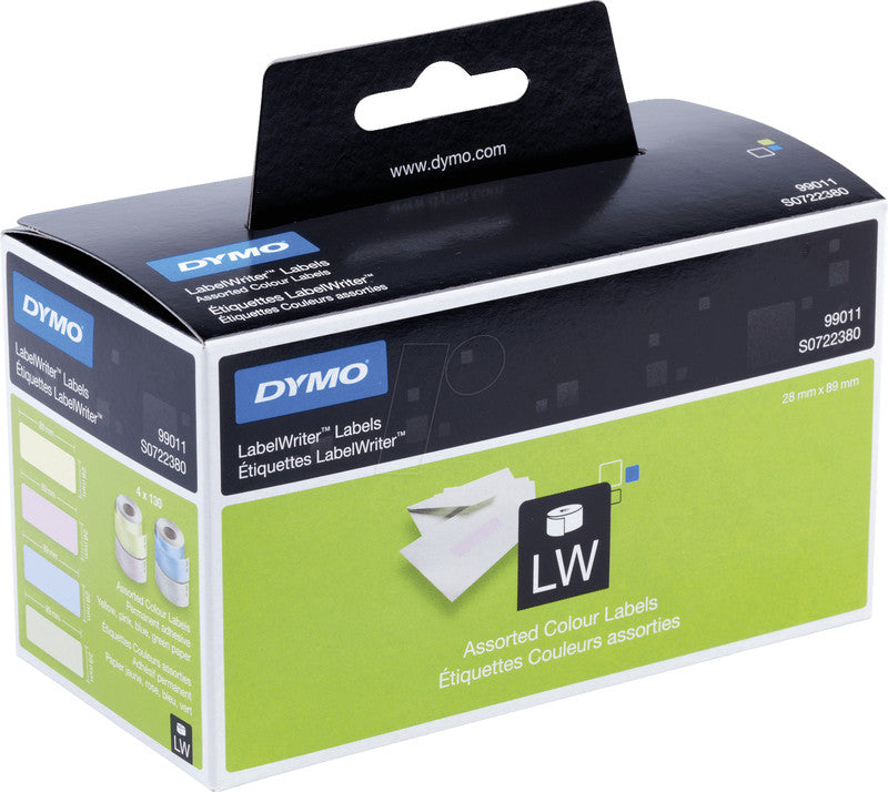DYMO Adress-Etiketten, 89 mm × 28 mm, permanent, für LabelWriter 310, 320 und andere, 4 × 130 Stk.