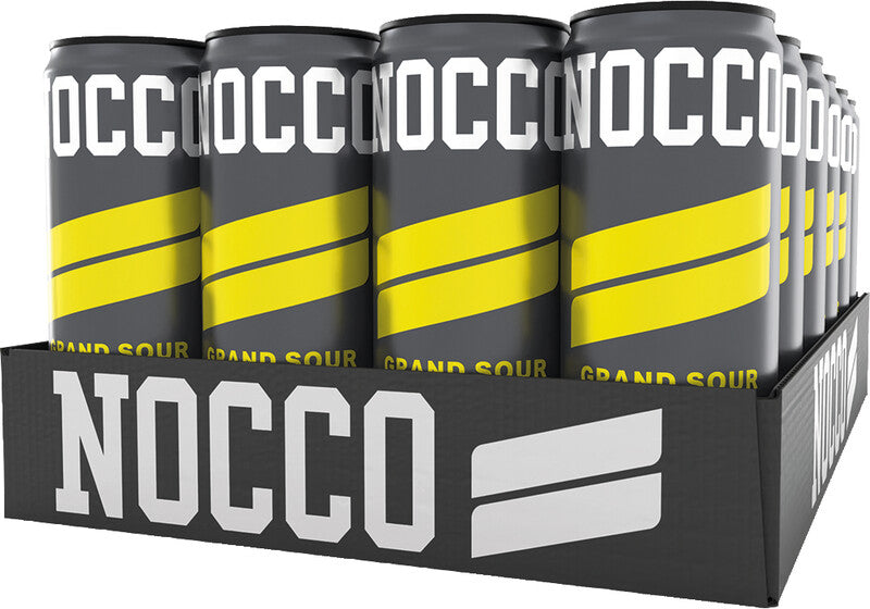 NOCCO Energy Drink Grand Sour Zitrone, Holunderblüte & Apfel zuckerfrei mit Koffein – 3,3 dl Dose