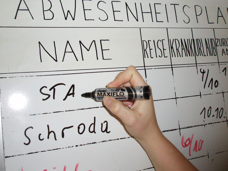 Pentel Whiteboard-Marker Maxiflo MWL5M – Konische Spitze 6 mm – Schwarz – Trocken abwischbar