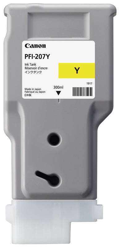 Canon Tintenpatrone PFI-207Y, gelb, 300 ml, original – für imagePROGRAF iPF-Serie