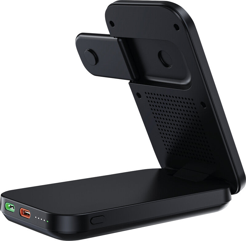 Choetech Powerbank 10000 mAh, 1× USB-C, 1× Lightning, kabelloses Laden, schwarz