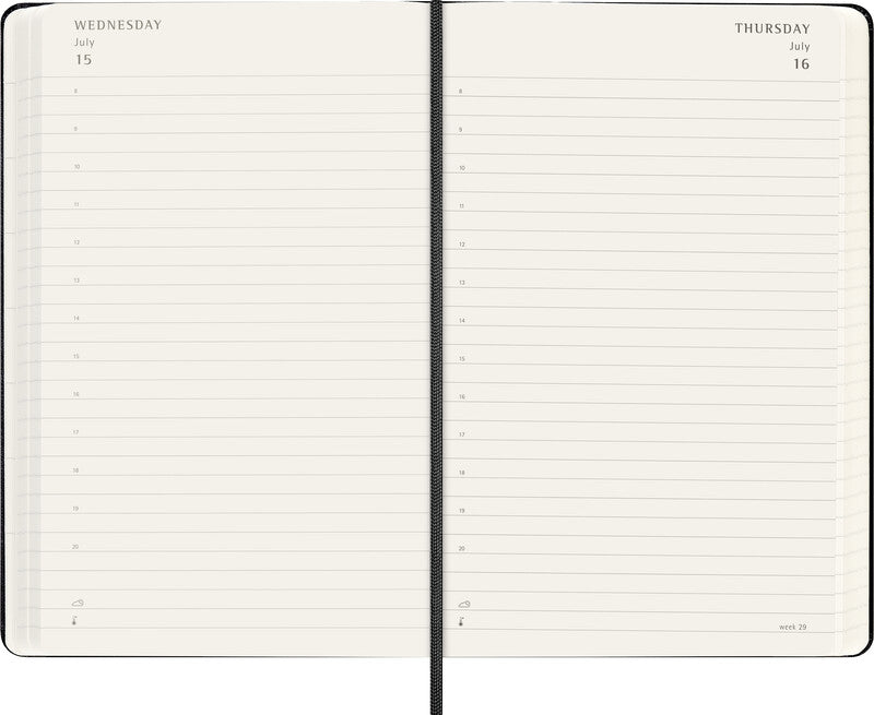 Moleskine Schüleragenda – 1 Tag pro Seite, gebunden, 13 × 21 cm, Aug–Jul, Englisch, Schwarz, FSC