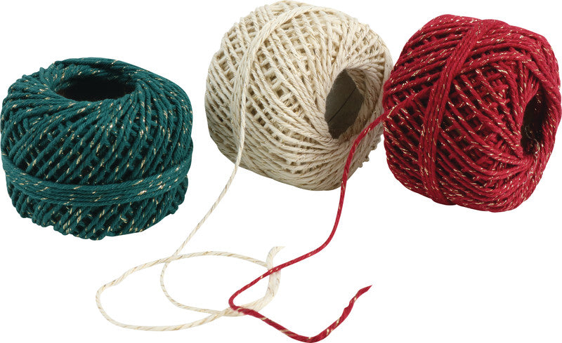 Präsent Kordel – Weihnachten – Baumwolle, 2 mm × 15 m