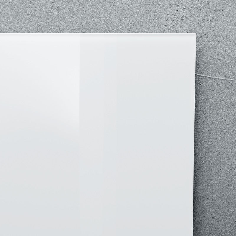 Sigel Whiteboard – 91 × 46 cm, Glas, magnetisch, Wandmontage, inkl. SuperDym-Magnetwürfel, Montagesatz