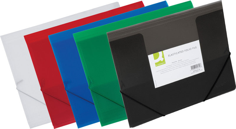 Q-connect Sammelmappe, für A4, Kunststoff, blau, mit Gummizug