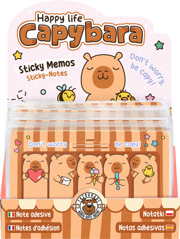 Trendhaus Seitenmarker Capybara Happy Life – 18×54 mm – mehrfarbig, 5×30 Stück