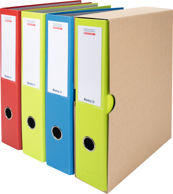 Biella Ordnerhülle/Futteral A4 – 70 mm, Braun, Karton, 5er Pack