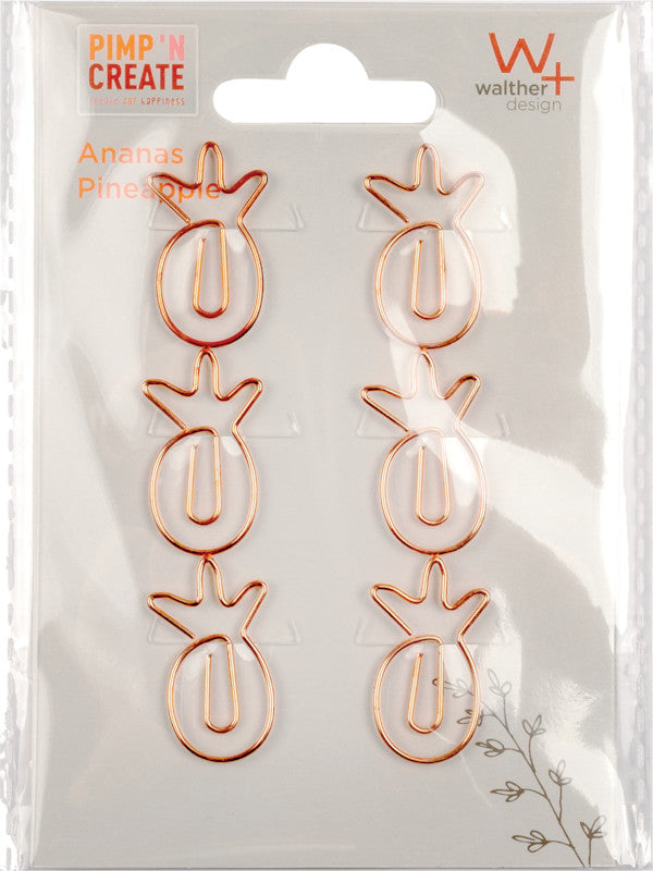 Walther Büroklammern – Pimp 'N Create Ananas – 20 × 30 mm – Metall – Kupfer – 6 Stück