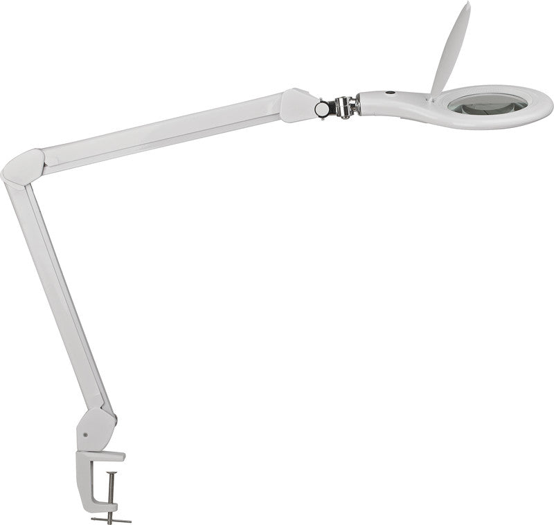 MAUL Leuchtlupe – 1,75× – Ø 127 mm – mit LED, mit Klemmfuss, weiss