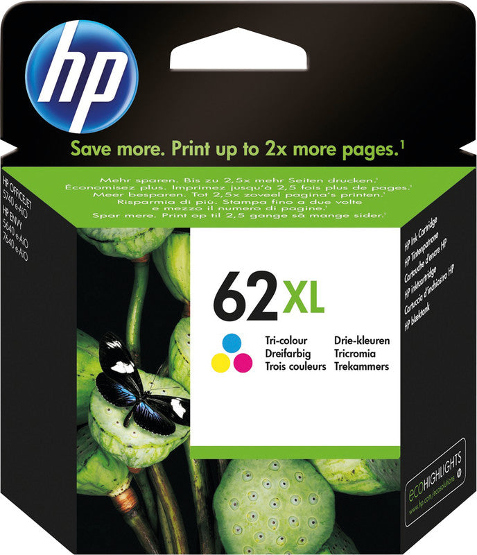 HP Tintenpatrone 62XL, Farbe, 415 Seiten – für 62/62XL