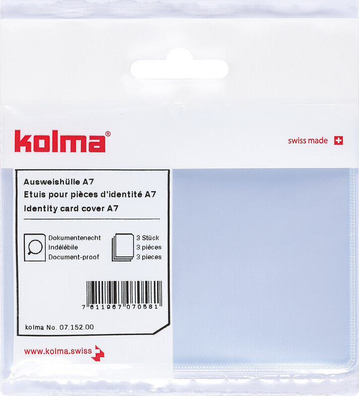 Kolma Stecketui – für A7-Format – 74 × 105 mm, Kunststoff, transparent – 3 Stück