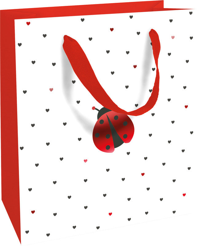 Braun + company Tragetasche – Little Ladybird – Heissfolienprägung, Papier – 180 × 210 × 80 mm