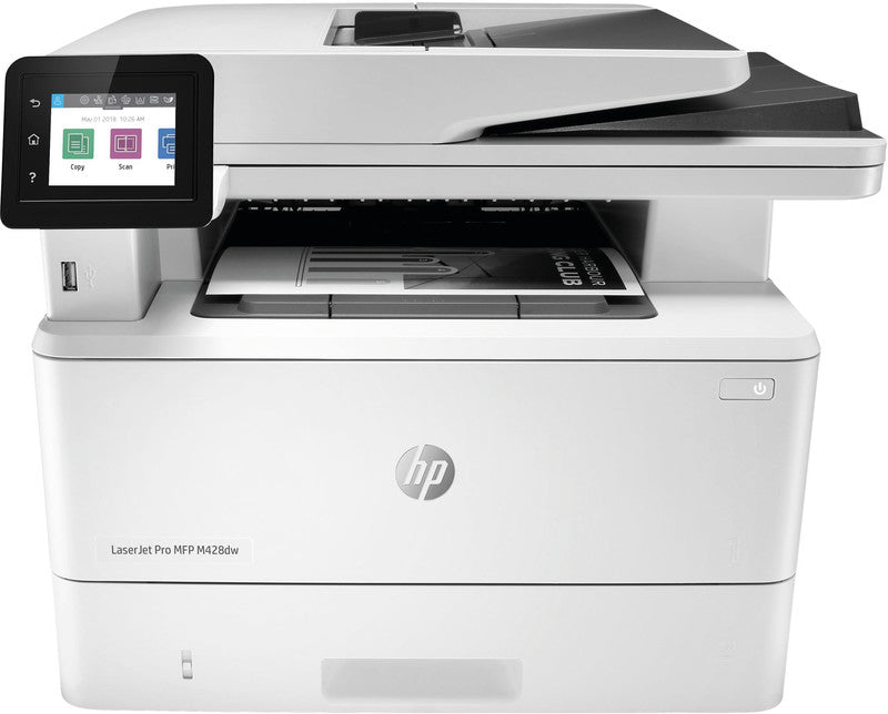 HP Laserjet Pro M428dw – S/W Laser-MFP A4, 3-in-1 – USB/LAN/WLAN – Duplex, ADF, 50-Blatt ADF – 38 Seiten/Min. S/W