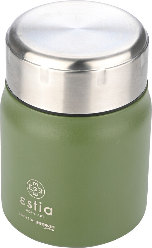 Estia Thermo-Lunchbehälter – 0,5 l – isoliert, auslaufsicher – Edelstahl – grün 'Forest Spirit' – Ø 10 × 14 cm
