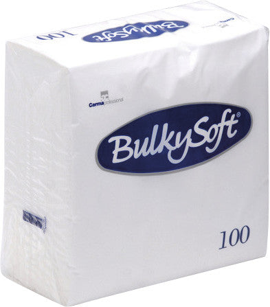Bulkysoft Servietten – 40 × 40 cm – 3-lagig, Tissue, weiss – 100 Stk.