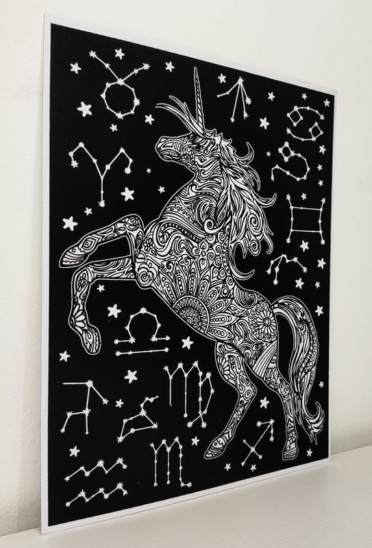 Tataruga Samtbild Malkarton, Karton, 21 × 29,7 cm, Schwarz