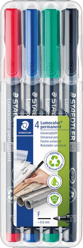 Staedtler Permanent Marker – rot, blau, grün, schwarz, 4er Set