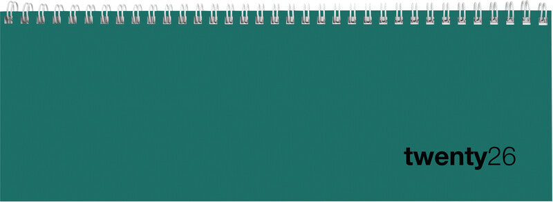 Biella Bunter Wochenplaner – 1 Woche/2 Seiten, Spiralbindung, 29,7 × 10,5 cm, 2026, Petrol, FSC