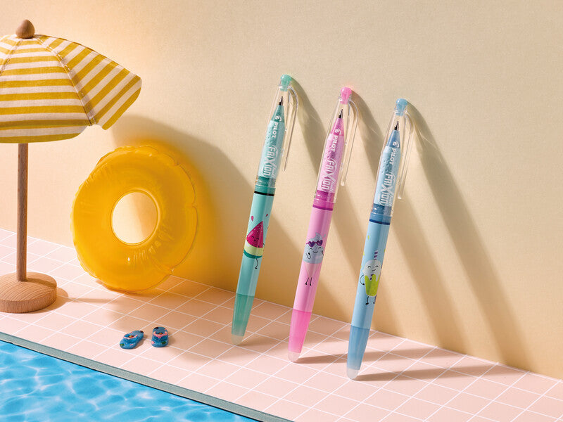 Pilot FriXion Ball Pool Party – Radierbarer Tintenroller-Set, 0,7 mm, Schwarz/Violett/Blau, 3er Blister