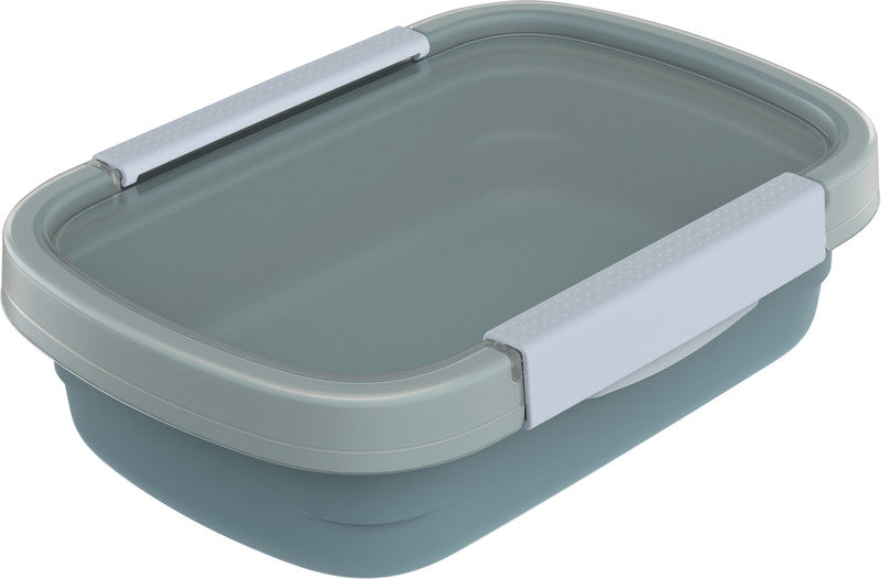 Rotho Kühlschrankdose Clic Eco – 0,8 l – rechteckig – 15 × 6,1 × 22 cm – Kunststoff – blau
