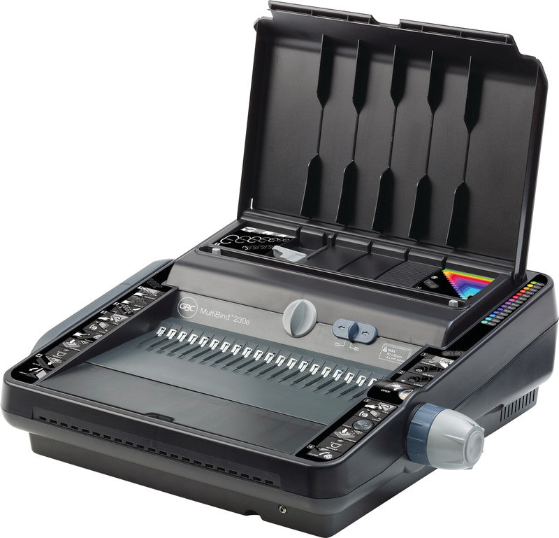 GBC MultiBind 230E Stanz- und Bindemaschine – Plastik- und Drahtbindung, für 21-Loch, A3, bis 30 Blatt