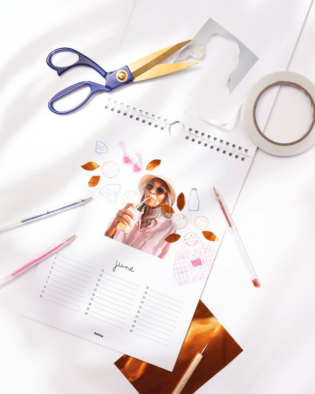 Folia Bastel-Dauerkalender, immerwährend, A4, Spiralbindung, zum Selbstgestalten