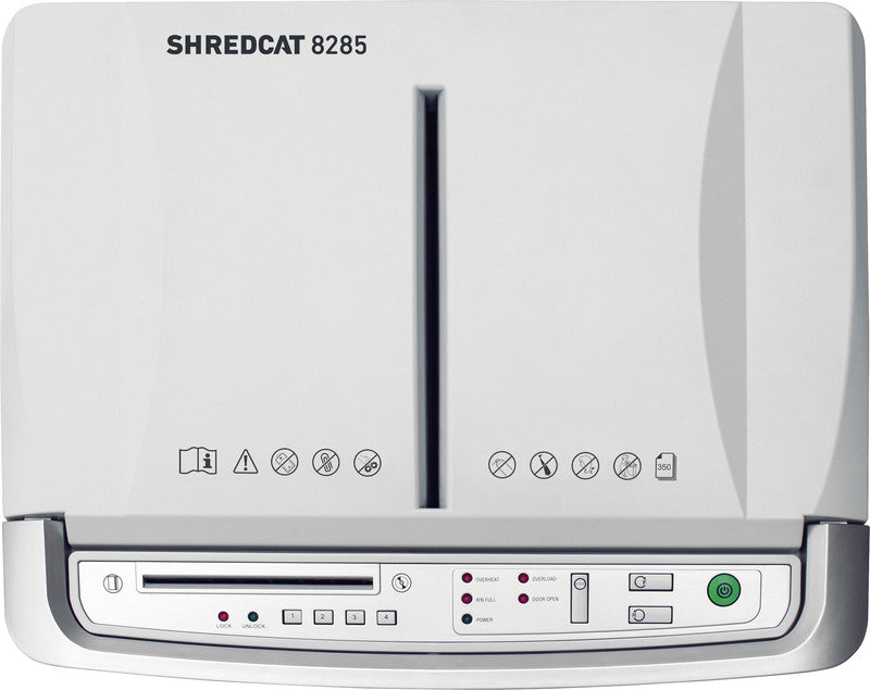 Ideal Shredcat 8285/CC – Aktenvernichter mit Autofeed 350 Blatt, DIN P-4, Partikelschnitt 4 × 10 mm, 53 l