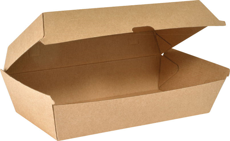 Duni Take-away-Box Karton – 1100 ml, 205 × 79 × 107 mm, braun, 45 Stück