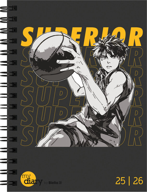 Biella mydiary Schüleragenda – 1 Woche/2 Seiten, Spiralbindung, 12 × 16,5 cm, Aug–Jul, Sport, FSC