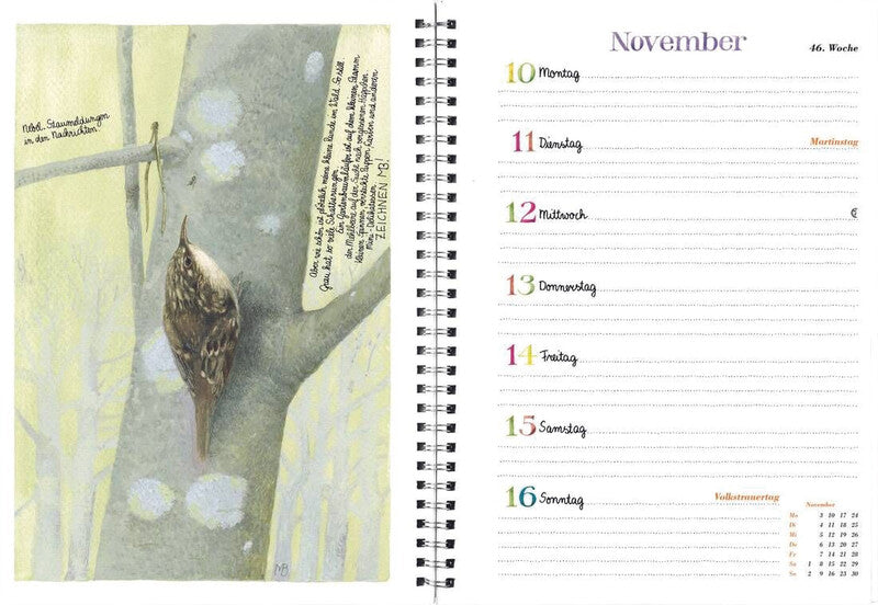 Wochenagenda 2026, 1 Woche/1 Seite, 15,5 × 23 cm, Spiralbindung, Marjolein Bastin