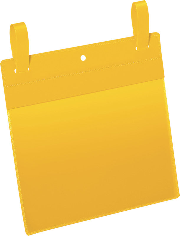 Durable Kennzeichnungstaschen – 210 × 148 mm, gelb, wiederablösbar, für A5 quer