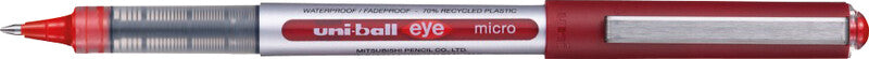 Uni-Ball Eye Micro ECO – Tintenroller, dokumentenecht, mit Kappe, 0,2 mm, rot