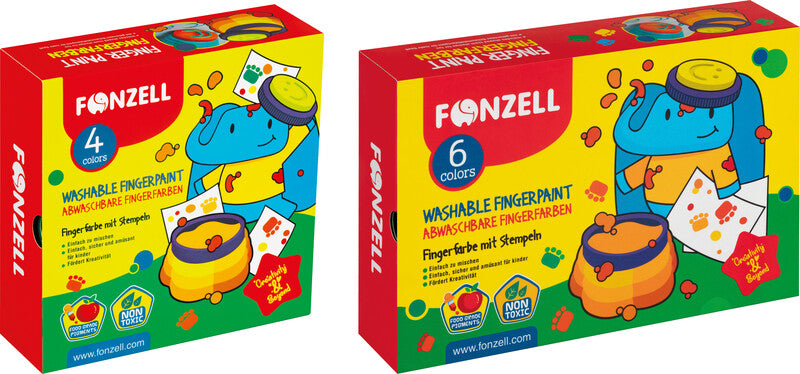 Fonzell Fingerfarben – Set – 6 Farben, sortiert