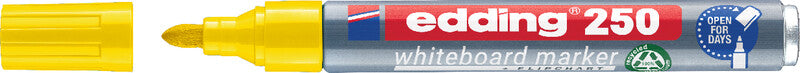 Edding Whiteboard-Marker 250 – Rundspitze 1,5-3 mm – Gelb – Trocken abwischbar