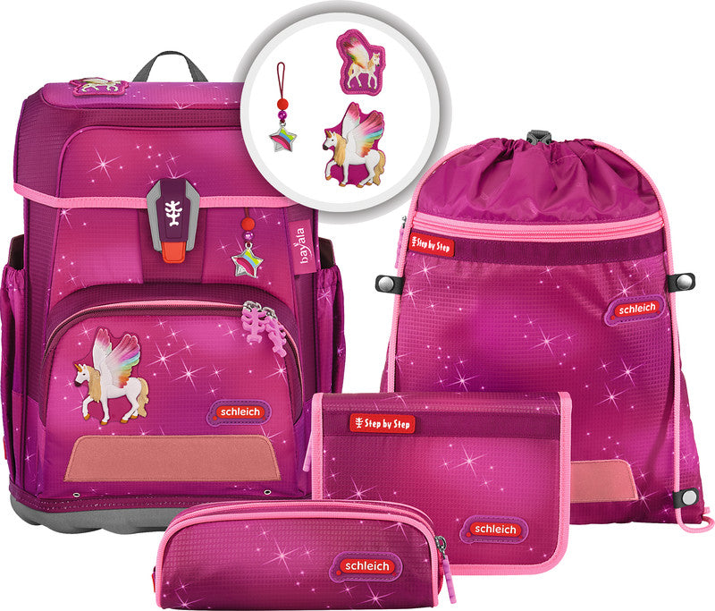 Step by Step Schulrucksack-Set Cloud – 5-teilig – Geflügeltes Regenbogeneinhorn