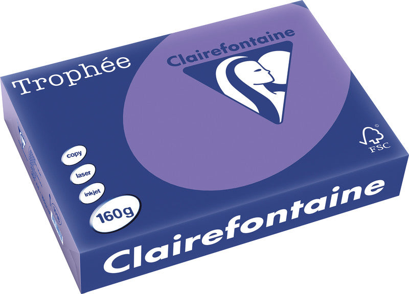 Clairefontaine Kopierpapier – A4, 160 g/m², Violett – für Drucker und Kopierer – FSC, EU Ecolabel – 250 Blatt